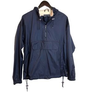 Lands End Packable Navy Unisex Half Zip Lined Jacket  M